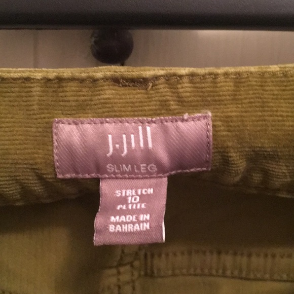 J. Jill Slim Leg Velveteen Pants Boxwood - Picture 2 of 2